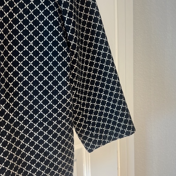 Chico cotton wool navy blazer size 2 black and white diamond design workwear - Picture 4 of 15